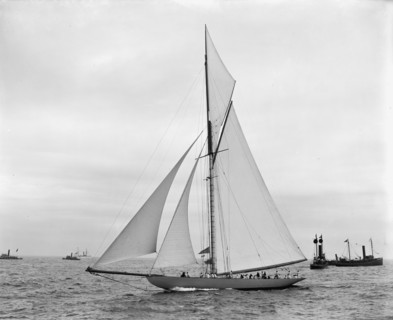 Shamrock I before the start, Oct. 17, '99, c1899. Creator: Unknown.
