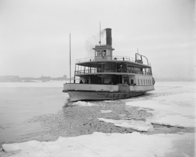 Detroit River ferry boat in ice, between 1880 and 1901. Creator: Unknown.