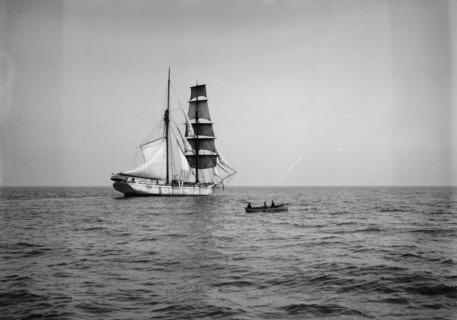 Starting on her cruise after dropping pilot, 1903. Creator: Unknown.