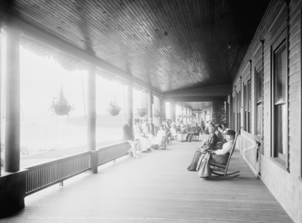 The North veranda, Manhansett (i.e. Manhanset) House, Shelter Island, N.Y., (1904?). Creator: Unknown.