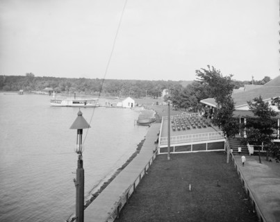 Lake shore and pavilion at Wildwood, White Bear Lake, near St. Paul, Minn., between 1900 and 1905. Creator: Unknown.