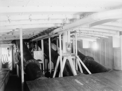 U.S.S. Vesuvius, barrels of dynamite guns, between 1886 and 1901. Creator: Unknown.