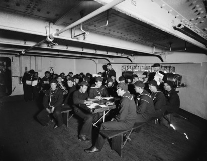U.S.S. Brooklyn, apprentice boys at school, between 1896 and 1901. Creator: Unknown.