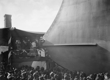 U.S.S. Maine, "I name thee Maine", 1889 Nov. Creator: Unknown.