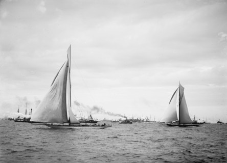 The Finish, Columbia on the line, Sept. 28, 1901, c1901. Creator: Unknown.