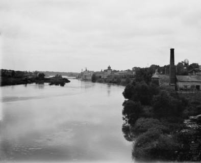Looking up from Batavia, Fox River, Illinois, between 1880 and 1899. Creator: Unknown.