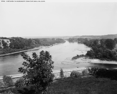 View down the Mississippi from Fort Snelling, Minn., between 1880 and 1899. Creator: Unknown.