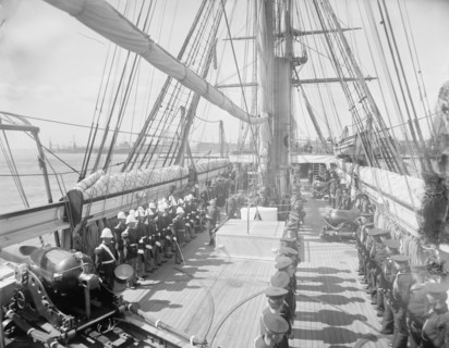 U.S.S. Kearsarge, inspection, between 1890 and 1894. Creator: William H. Jackson.