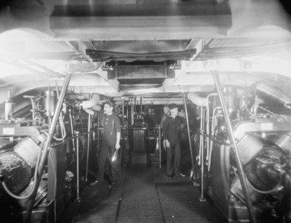 U.S.S. Newark, dynamo room, between 1891 and 1901. Creator: William H. Jackson.