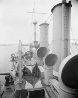 U.S.S. New York, looking aft from bridge, between 1893 and 1901. Creator: William H. Jackson.