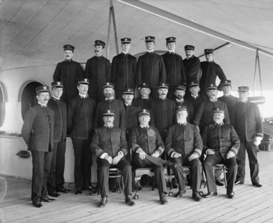 U.S.S. New York, Capt. Chadwick and officers, between 1893 and 1901. Creator: William H. Jackson.