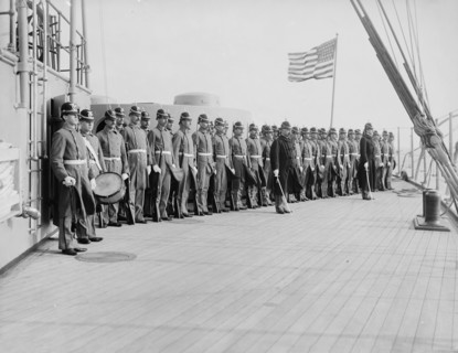 U.S.S. New York, marine guard, between 1893 and 1901. Creator: William H. Jackson.