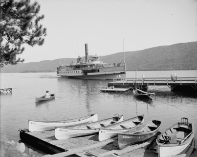 Boat house at Roger's Slide, Lake George, N.Y., between 1900 and 1910. Creator: William H. Jackson.