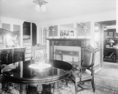Calloway residence, interior, round table, Mamaroneck, N.Y., between 1900 and 1915. Creator: William H. Jackson.