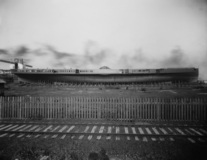 Str. Seeandbee on the ways, broadside, 1912 Nov 8. Creator: William H. Jackson.