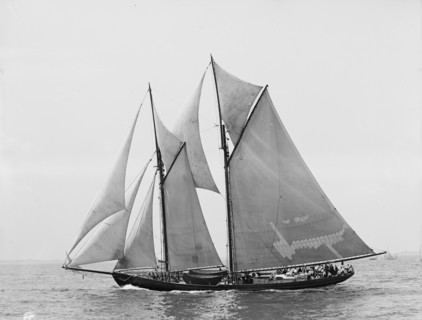 James W. Parker, two masted schooner, (1907?). Creator: Nathaniel Stebbins.