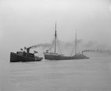 A tow entering St. Clair Ship Canal, between 1900 and 1905. Creator: Unknown.