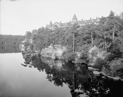 The Wildmere House from the lake, Lake Minnewaska, N.Y., between 1900 and 1905. Creator: Unknown.