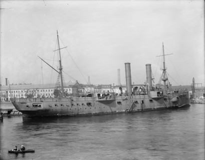 U.S.S. Chicago at Brooklyn Navy Yard, between 1890 and 1901. Creator: Unknown.