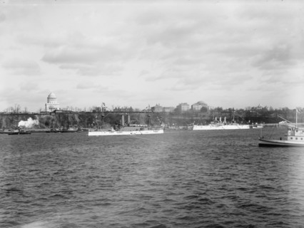 U.S.S. Maine and U.S.S. New York at Grant's Tomb, 1897 Apr 27. Creator: Unknown.