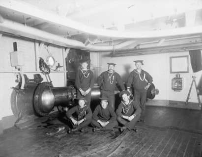 U.S.S. Maine, torpedo tube, (1896?). Creator: Unknown.