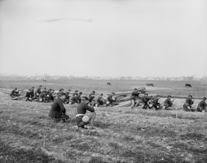 U.S.S. Maine, marine skirmish drill, (1896?). Creator: Unknown.