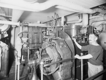 U.S.S. Massachusetts, dynamo room, between 1896 and 1901. Creator: Unknown.