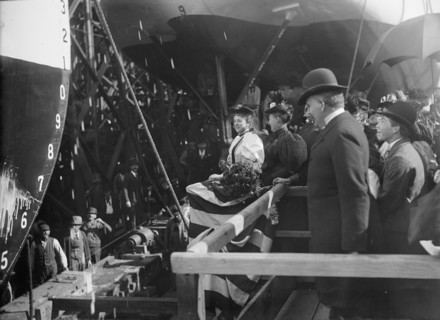 U.S.S. Nashville, "I christen thee Nashville", 1895. Creator: Unknown.