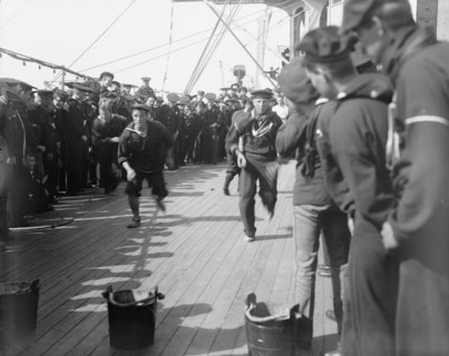 U.S.S. New York, spud race, anniversary of Santiago, 1899 July 3. Creator: Unknown.