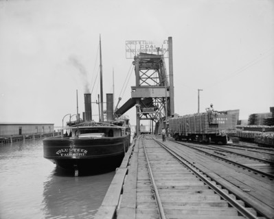 Dumping a car, Ellsworth coal chutes, Cleveland, ca 1900. Creator: Unknown.