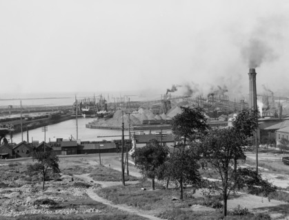 Ore dock and harbor, Cleveland, Ohio, c1901. Creator: Unknown.