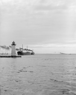 Upper light at sunrise, Sault Sainte Marie, Mich., between 1900 and 1910. Creator: Unknown.