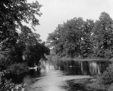 River, probably the Huron River, Ypsilanti, Michigan, between 1900 and 1910. Creator: Unknown.