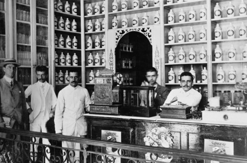 Drug store, Alfonso G. Zerbi, San Juan, Puero Rico, between 1895 and 1910. Creator: Unknown.