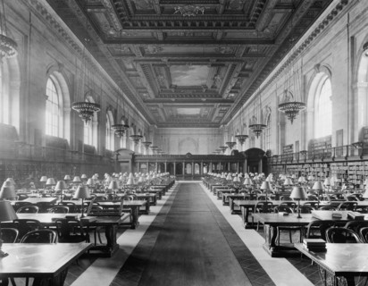 Main reading room, the New York Public Library, c.between 1910 and 1920. Creator: Unknown.