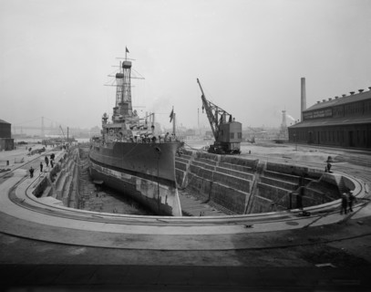 Brooklyn Navy Yard, dry dock no. 4, c.between 1910 and 1920. Creator: Unknown.