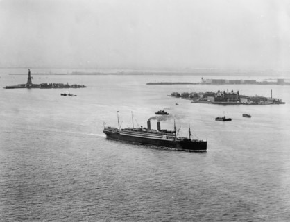 Ellis Island and Harbor, New York, c.between 1900 and 1920. Creator: Unknown.