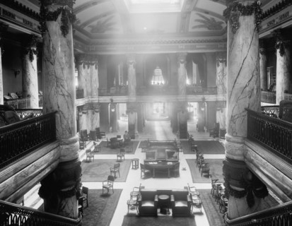 Lobby, Jefferson Hotel, Richmond, Va., c.between 1910 and 1920. Creator: Unknown.