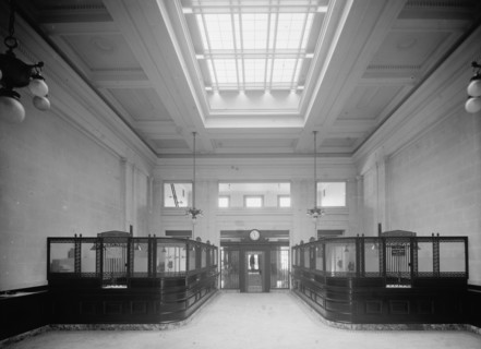 19th Ward Bank, Thirty-fourth Street Branch, showing clock, New York, N.Y., between 1905 and 1915. Creator: Unknown.