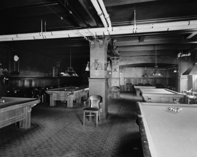 Hotel Utica, billiard room, Utica, N.Y., between 1905 and 1915. Creator: Unknown.