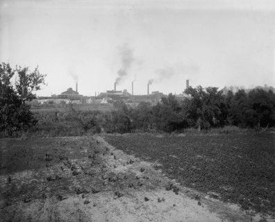 Viaduct and bottle works, Streator, Ill., 1901 Oct 11. Creator: Unknown.