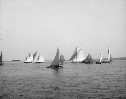 Start, Atlantic Yacht Club regatta, 1897 June 15. Creator: John S Johnston.