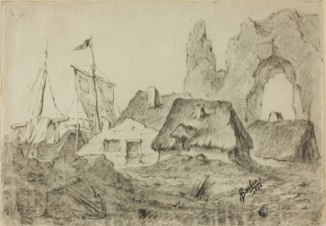 Huts Etretat, 1876. Creator: Barbin.