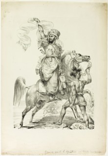 Mounted Mameluke Chieftain Calling for Aid, 1817. Creator: Antoine-Jean Gros.
