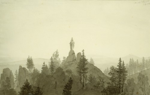 Statue of the Madonna in the Mountains, 1804. Creator: Caspar David Friedrich.