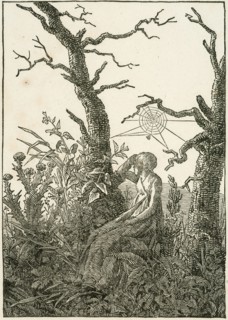 Woman with Spider's Web Between Bare Trees, 1803. Creator: Caspar David Friedrich.