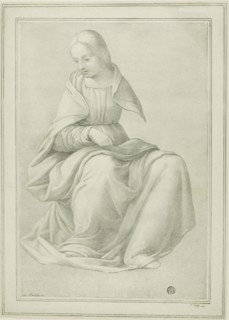 Study for Seated Figure of a Woman (Maiden), n.d. Creator: Ferdinand Piloty.