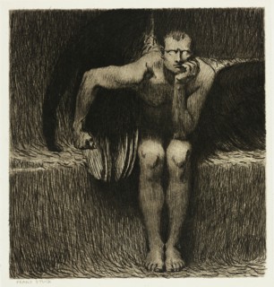 Lucifer, c. 1890. Creator: Franz von Stuck.