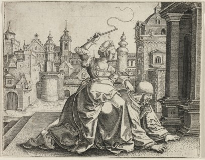 Phyllis and Aristotle, c. 1545. Creator: Hans Brosamer.