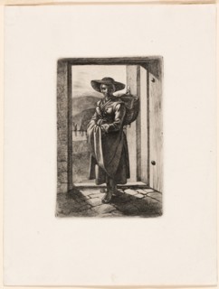The Hungarian Woman Standing in the Door, 1817. Creator: Johann Adam Klein.